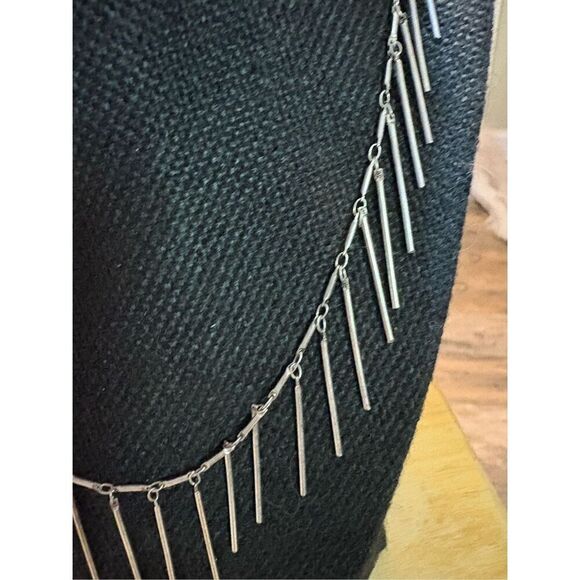 Necklace, Matte Silver Chain with Dangles, NEW, 20”, Handmade - Picture 2 of 3